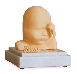 Modelo 3D de Feto com Base de Mármore Branco Caixa Som